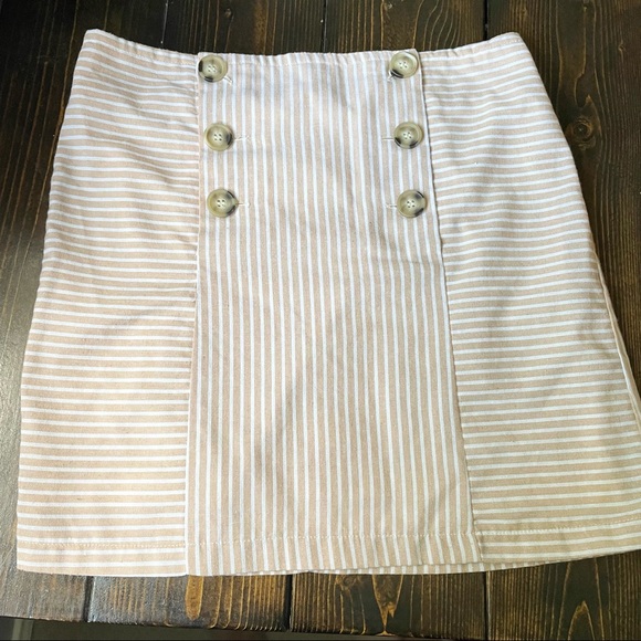 Altar’d State Striped Nautical Button Front Skirt - Picture 1 of 3